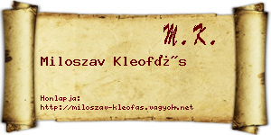 Miloszav Kleofás névjegykártya